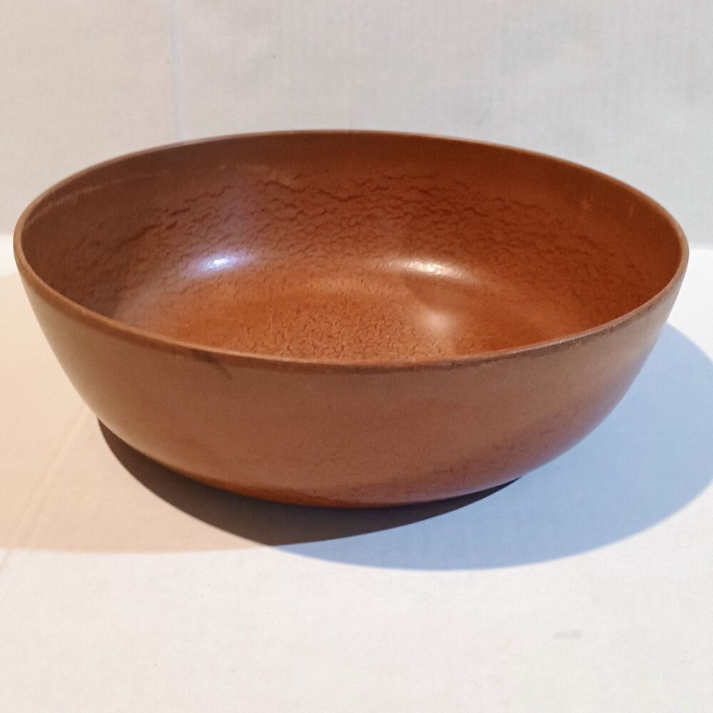 Vintage Ellingers Agatized Wood Salad Bowl-#120-11.5 inches-Faux Wood Grain-1950
